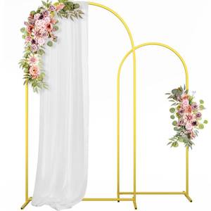 lot 9967 image: 6FT Metal Wedding Arch Backdrop Stand,Stable Wedding Arch Frame for Wedding Ceremony Birthday Party Baby Shower Graduation Anniversary Floral Decoration,Gold