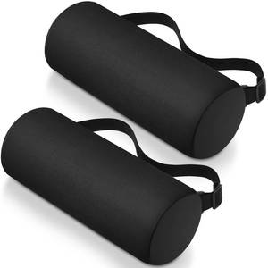 lot 9968 image: Wenqik 2 Pcs Lumbar Roll Support Pillow, Low Back Office Cushion, Black