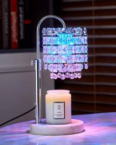 lot 9971 image: Candle Warmer Lamp with Timer & Dimmable Crystals Candle Lamp Warmer with RGB Mode, Adjustable Height Electric Candle Warmer with 3 Bulbs for Women Mom House Warming Gifts New Home Room Decor