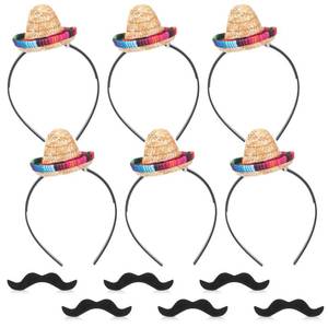 lot 9983 image: Pasimy 12 Pcs 5.9 Inches Cinco De Mayo Sombrero Headband Hat Fiesta Party