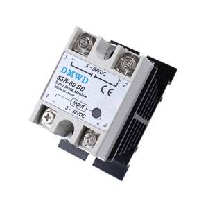 lot 10024 image: SSR-60DD Solid State Relay DC to DC (Input 3-32V DC Output 5-60V DC) with Heat Sink, 60A
