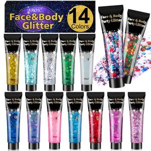 lot 10026 image: AROIC 14 Colors Body Glitter, Mermaid Fairy Hair Glitter Gel for Kids