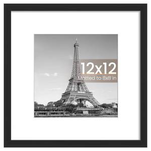 lot 10028 image: upsimples 12x12 Picture Frame, Display Pictures 8x8 with Mat or 12x12 Without Mat, Wall Hanging Photo Frame, Black, 1 Pack