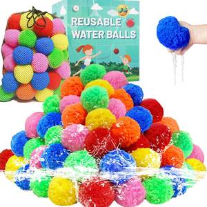 lot 13010 image: 90 Pcs Reusable Water Balls, Reusable Water Balloons for Outdoor Toys and Games, Water Toys for Kids and Adults Boys and Girls - Summer Toys Ball for Pool and Backyard Fun