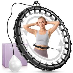 lot 13012 image: Weighted Fitness Hoop for Adults, Plus Size Adjustable Waist Ring, 47 Inch