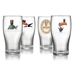 lot 13014 image: Guinness Assorted Pint Glass Gift Set �� 4 Pack  Official Merchandise  Iconic Irish Pub Glassware  Beer Lover & Collector Gift