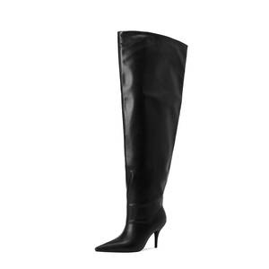 lot 13020 image: CAGLGLZ Womens Wide Calf Thigh High Heeled Boots 9.5