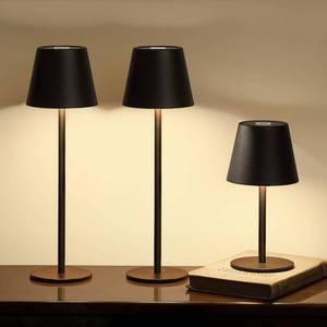 lot 13023 image: keysays 3 Pack Cordless Table Lamp, Portable Battery Operated Lamp with 3 Color Temps and Stepless Dimming, Rechargeable Table Lamp for Dinner, Desk, Cafe, Outdoor (Black)