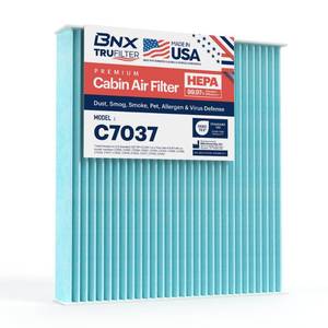 lot 13026 image: BNX TruFilter C7037 Cabin Air Filter, HEPA 99.97%, MADE IN USA, Compatible With Acura RDX Honda Accord, Civic, Clarity, CR-V, CR-Z, Fit, HR-V, Insight, Odyssey