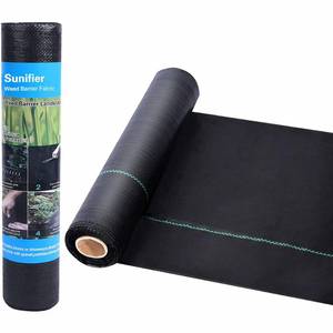 lot 13029 image: Sunifier Weed Barrier Landscape Fabric Heavy Duty��Garden Fabric Weed Barrier��Black Mulch for Landscaping, Weed Blocker Fabric Garden Bed Cover Garden Supplies (1.3ft x 100ft)