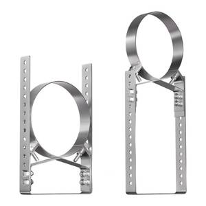 lot 13034 image: Ventylis 2-Pack Adjustable 6-Inch Stove Pipe Wall Support Bracket, Heavy-Duty 304 Stainless Steel Chimney Mount, Outdoor Fireplace Pipe Stabilizer