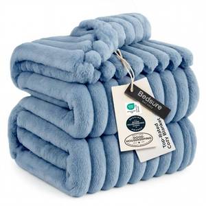 lot 13035 image: Bedsure Soft King Size Blankets for Bed Blue 108x90
