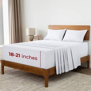 lot 13049 image: Mellanni Iconic 4-Piece, Ultra Soft Sheet Set (California King, White)