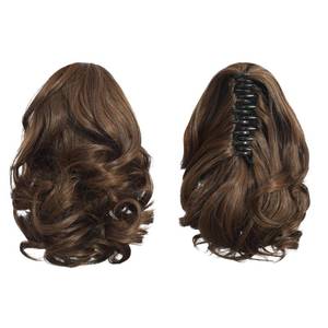 lot 14021 image: Tiklans Brown Ponytail Extension, 9 Short Claw Clip in Ponytail for Women