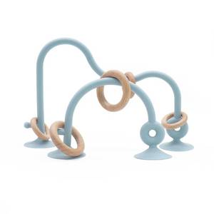 lot 14029 image: Montessori Educational Toys For Infant Toddlers, High Chair Toys With Suction Cups For Toddlers 0-6 M Food Grade Silicone Teething toy For Toddler 6M, Parent-Child Baby Toy Set 12 18 M (Dusty Blue)