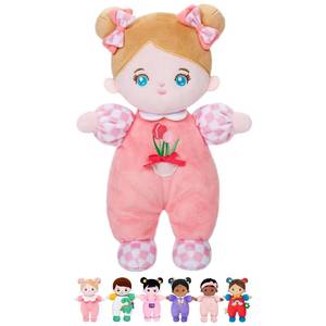 lot 14030 image: OUOZZZ Soft Plush Baby Doll 10 Tulip Pink Snuggle Buddy