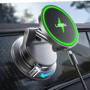 lot 14031 image: LISEN 15W MagSafe Car Mount Charger, Magnetic Wireless Car Phone Holder