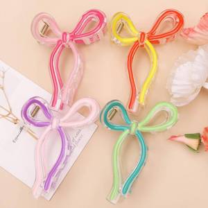 lot 14035 image: 4 Pcs Bow Hair Clips Elegant Hair Claw Butterfly Hair Accessories for Girls Nonslip Butterfly Clips Hair Styling Accessories for Women