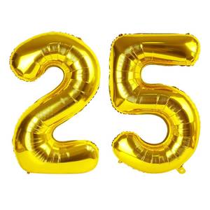lot 14036 image: Gold 25 Balloon - Number Balloon 40 Inch, 25th Gold Birthday Decorations