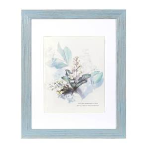 lot 14083 image: KAIWIN 100% Solid Wood Blue 11x14 Picture Frame 1 Pack Display Picture 8x10 with Mat, HD Plexiglass Inside, Rustic Wooden Photo Frames for Wall Mounting