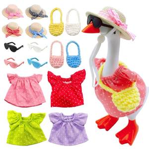 lot 14087 image: 4 Set 7 inch Desk Goose Outfits,Mini Desktop Goose Clothes with Hat