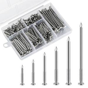 lot 14090 image: Wensilon 430pcs Stainless Steel 304 Nails Kit, Hanging Nails Kit, Wall Nails Kit, Dowels Kit, Long Nails Kit