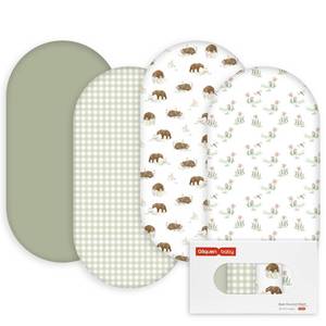 lot 14118 image: Gllquen Baby Bassinet Sheets 4 Pack, Breathable Cozy Fitted Mattress Sheet