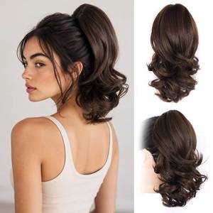 lot 14146 image: Clip in Ponytail, 14 Inch Layered Wave Pony Tails Hair Extensions