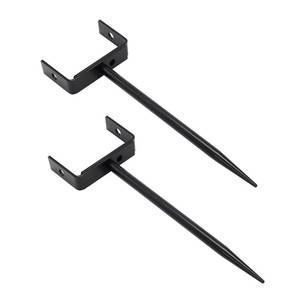 lot 14151 image: QZATTCAEN Rainwater Downspout Bracket - Heavy-Duty Galvanized Iron with Eco-Friendly Coating, Adjustable Size, Rust-Proof Anchor for Pipe Support, Easy Installation-Black (2 Pack)