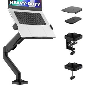 lot 19893 image: DESKELLO Elevate Pro - Heavy-Duty Standing Laptop Mount for Desk (11-17.3 - max. 26lbs) Fully Adjustable Gas Spring Arm Stand - Clamp & Grommet Base - Steel Plates for Desk Protection & Stability