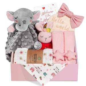 lot 19914 image: Baby Girl Gifts with Newborn Essentials, Baby Gift Basket for Baby Shower