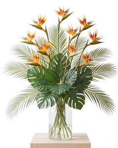 lot 19916 image: XunYee 42 Pack Artificial Tropical Plants, 12 Bird of Paradise 18 Monstera Deliciosa 12 Areca Palm Leaves Fake Faux Hawaiian Flowers for Indoor Home Garden Office Balcony Decor