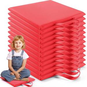 lot 19921 image: Suzile 12 Pcs Floor Cushions for Kids Students Classroom, Red