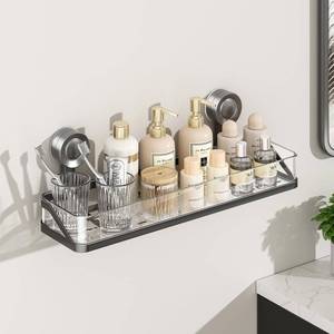 lot 19954 image: Bxmeet Shower Caddy Suction Cup, Bathroom Organizer Shelf, Grey, 40cm
