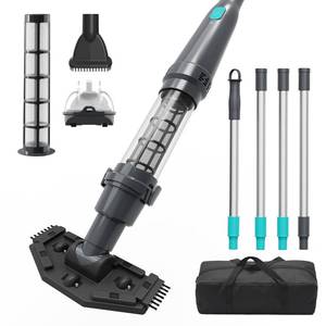lot 19964 image: Handheld Pool Vacuum for Above Ground Pool, Cleans Hot Tubs,20 GallonsMin Powerful Suction & Lightweight,90 Mins Running Time, Comes with Storage Bag, Ideal for Cleaning Debris and Sand,Black (Used)