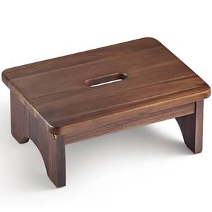 lot 19981 image: FANATU Wooden Step Stool, 6.5 One Step Stool for Adults, 550 Lbs Capacity