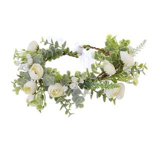 lot 20228 image: LLinfflr Wedding Flower Crown Women Headband Floral Headpiece Halo White