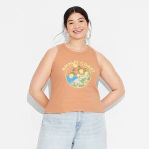 lot 20258 image: Womens Amalfi Coast Graphic Tank Top - Light Orange 1X