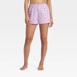 lot 20267 image: Womens Boxer Pajama Shorts - Wild Fable Purple Floral XS