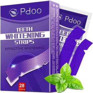 lot 20286 image: Purple Teeth Whitening Strips - 28 Teeth Whitener Strips (14 Uses)  Purple Color-Correcting Gel Technology  Teeth Whitening Kit for Sensitive Teeth  Enamel Safe, Peroxide-Free for a Brighter Smile
