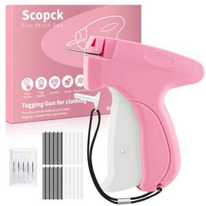 lot 20308 image: Stitch Gun for Clothes - Handheld Stitch Gun Quick Clothing Fixer - Tagging Gun - Includes 6 Needle, 1000 Black Fasteners & 1000 White Fasteners