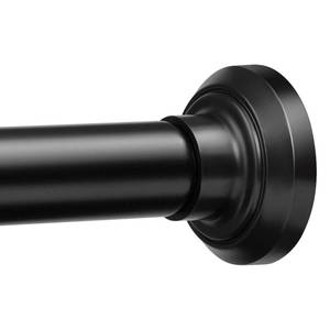 lot 20312 image: ENJOYBASICS 1 Black Shower Curtain Rod, 30-76 Adjustable, Secure Tension