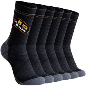 lot 20327 image: Mens Merino Wool Hiking Socks, Light Cushion Crew Dress Socks for Work