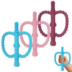 lot 20340 image: Fu Store Hollow Teether Tube Apple Shape Baby Teething Toy for Babies 0-36M