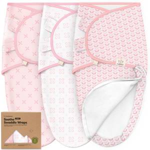 lot 20344 image: KeaBabies Newborn Swaddles with Zippers, 3pk Baby Swaddle (Blossom, 0-3M)