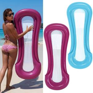 lot 20345 image: Teyva Daily 2 Pcs 248 Pcs Inflatable Pool Lounger Float Pool Hammock Floats Adult Inflatable Lounge Chair 23 x 62 Inch Comfortable Floating Seat Swimming Pools Beach Relaxation Favor, Purple, Blue