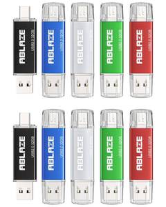 lot 20353 image: ABLAZE Type C Flash Drive 32GB 10 Pack, Dual USB 2.0USB C Thumb Drives