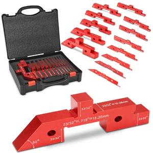 lot 20354 image: Comfylichi Table Setup Blocks for Woodworking, 14pcs Aluminum Alloy Precision Set up Bars, Precision Height, Depth, Angle & Fence Alignment Gauge Set - Router and Saw Accessories with Storage Case