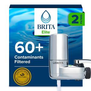 lot 20360 image: Brita Faucet Mount Water Filter System, Includes 2 Filters, Chrome