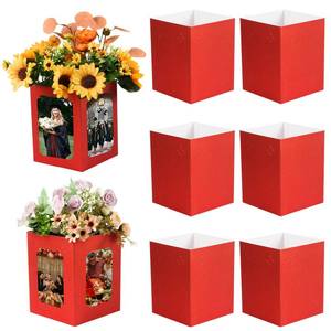 lot 20364 image: FOBSME 4 PCS Graduation Picture Box Centerpieces for Table 67 Inch Red Photo Frame Display Picture Table Props Boxes for Congrats Grad Party Favors, Wedding, Birthday Table Decoration